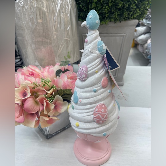 cupcakes & cashmere Other - Pastel Pink Bow Easter Egg Whipped Cream Tree on pedestal  NWT Glitter